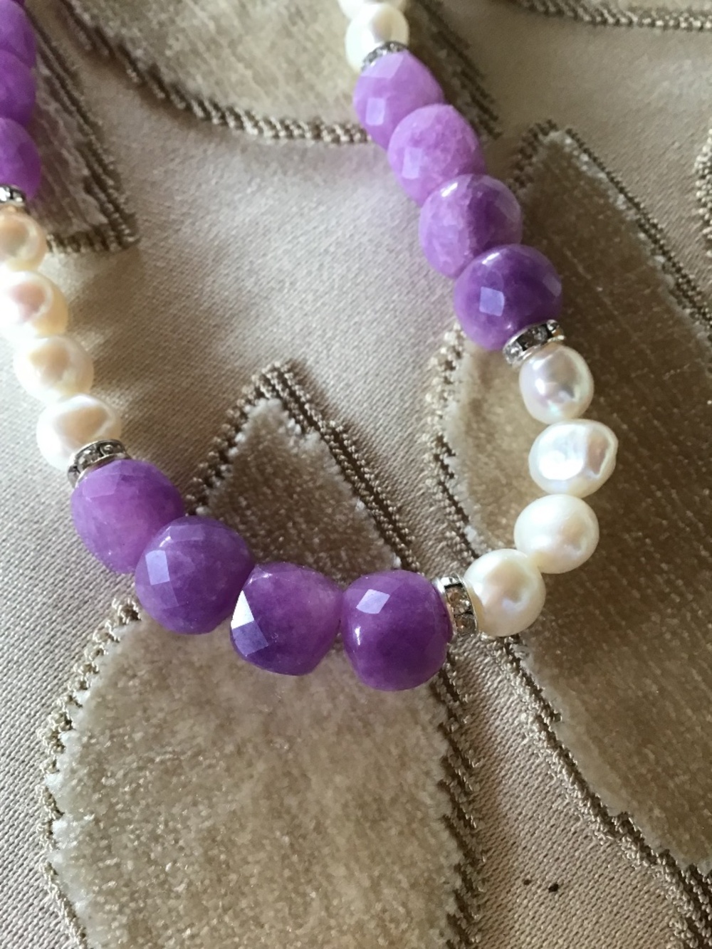 Pearl jade Swarovski necklace